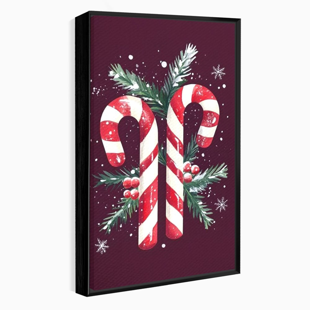 Tablou canvas cu tablou canvas cu bastonase de zahar, in rama de aluminiu negru